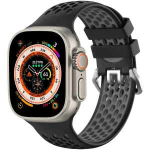 Apple Watch Sport Strap with Buckle (Black/Grey) Quick Release Rugged Adventure Gear
