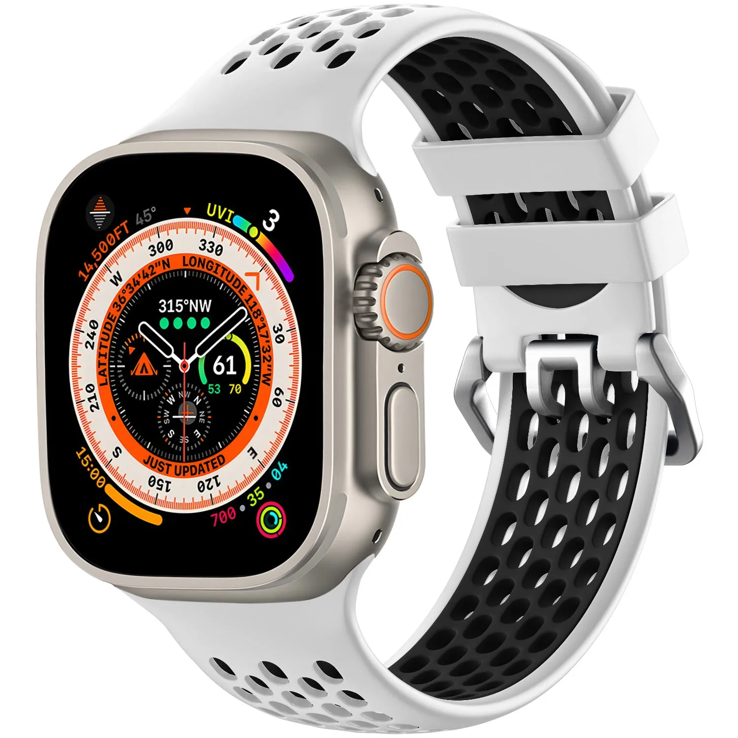 Classic Wear Classic Design Touch Apple Watch Sport Strap with Buckle (White/Black)