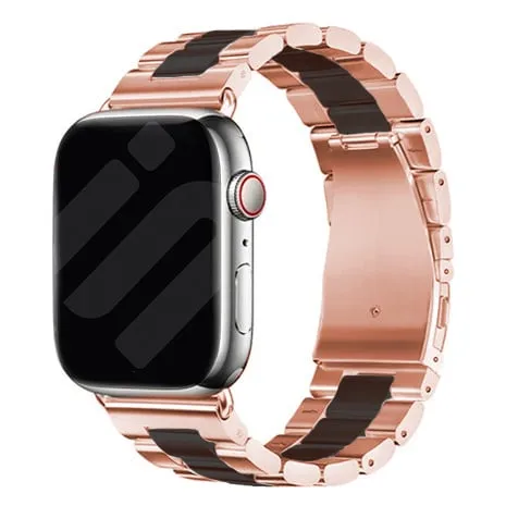 Soft Flexible Design Apple Watch Steel Strap (Rose Gold/Black)