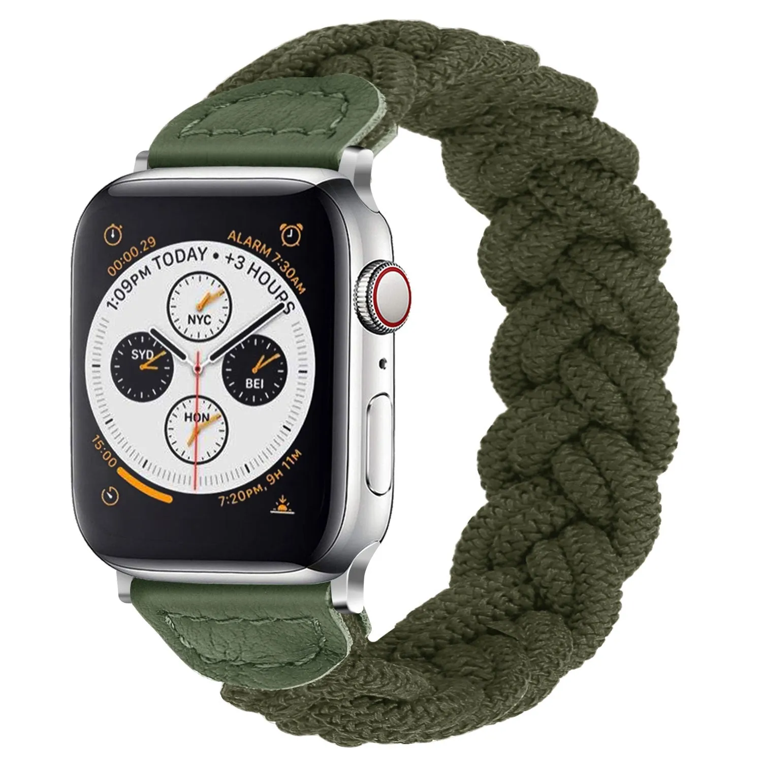 Active Wear Fashion Appeal Apple Watch Twisted Nylon Strap (Army Green)