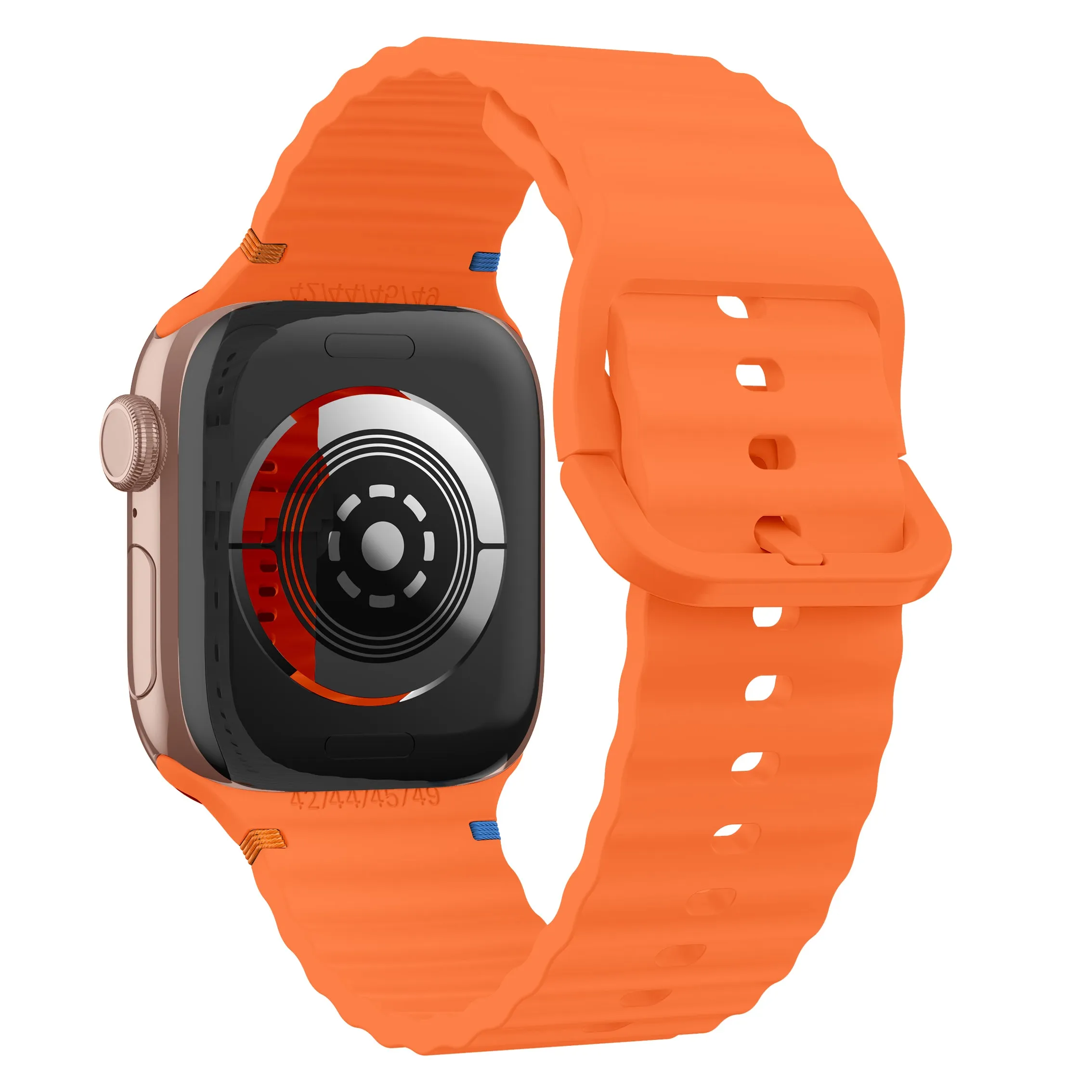 Lightweight Feel Outdoor Wear Apple Watch Wave Silicone Strap (Orange)