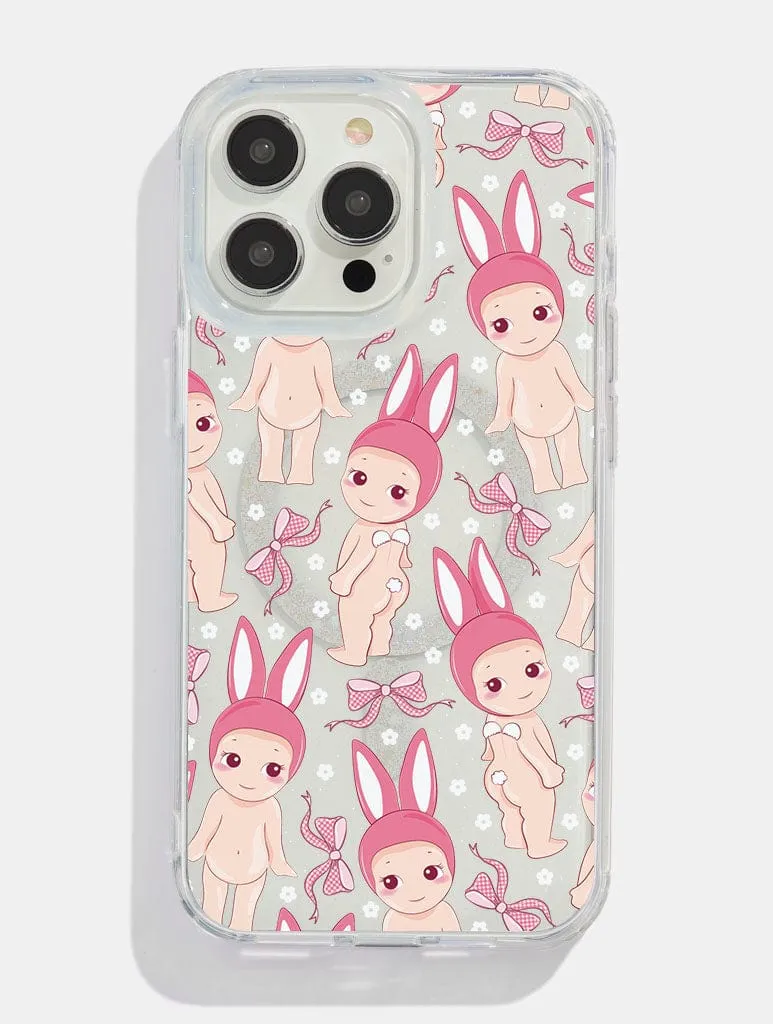 easy installation Scratch Resistant Baby Angel Bunny Glitter MagSafe iPhone Case