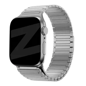 Minimal Sporty Look Rugged Design Bandz Apple Watch Magnetic Steel Strap 'Deluxe' (Silver)