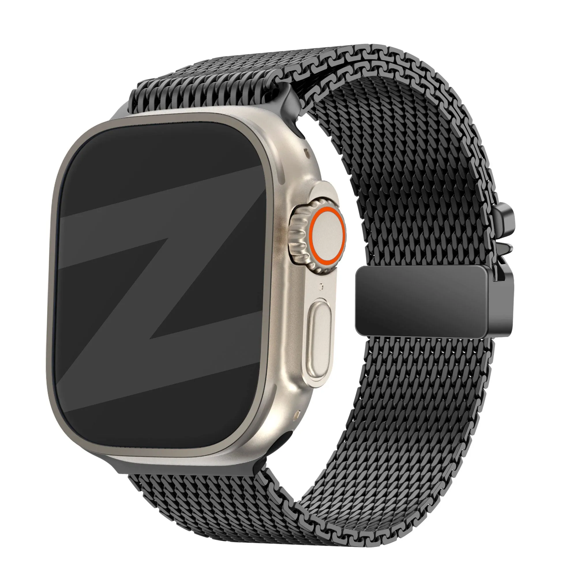 Elegant Outdoor Style Bandz Apple Watch Milanese Loop Strap with P-Buckle (Black)