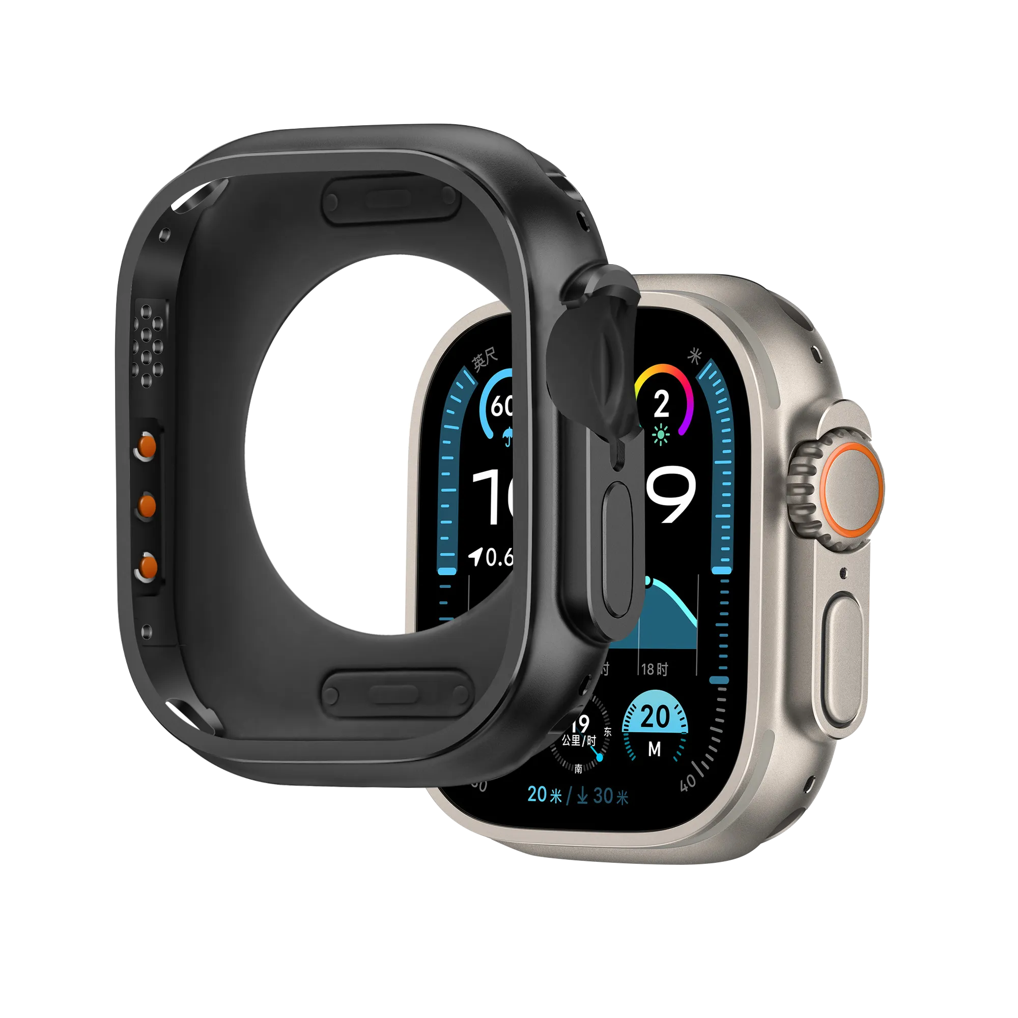 Ergonomic Design Bandz Apple Watch Ultra - 49mm Metal Case (Black)