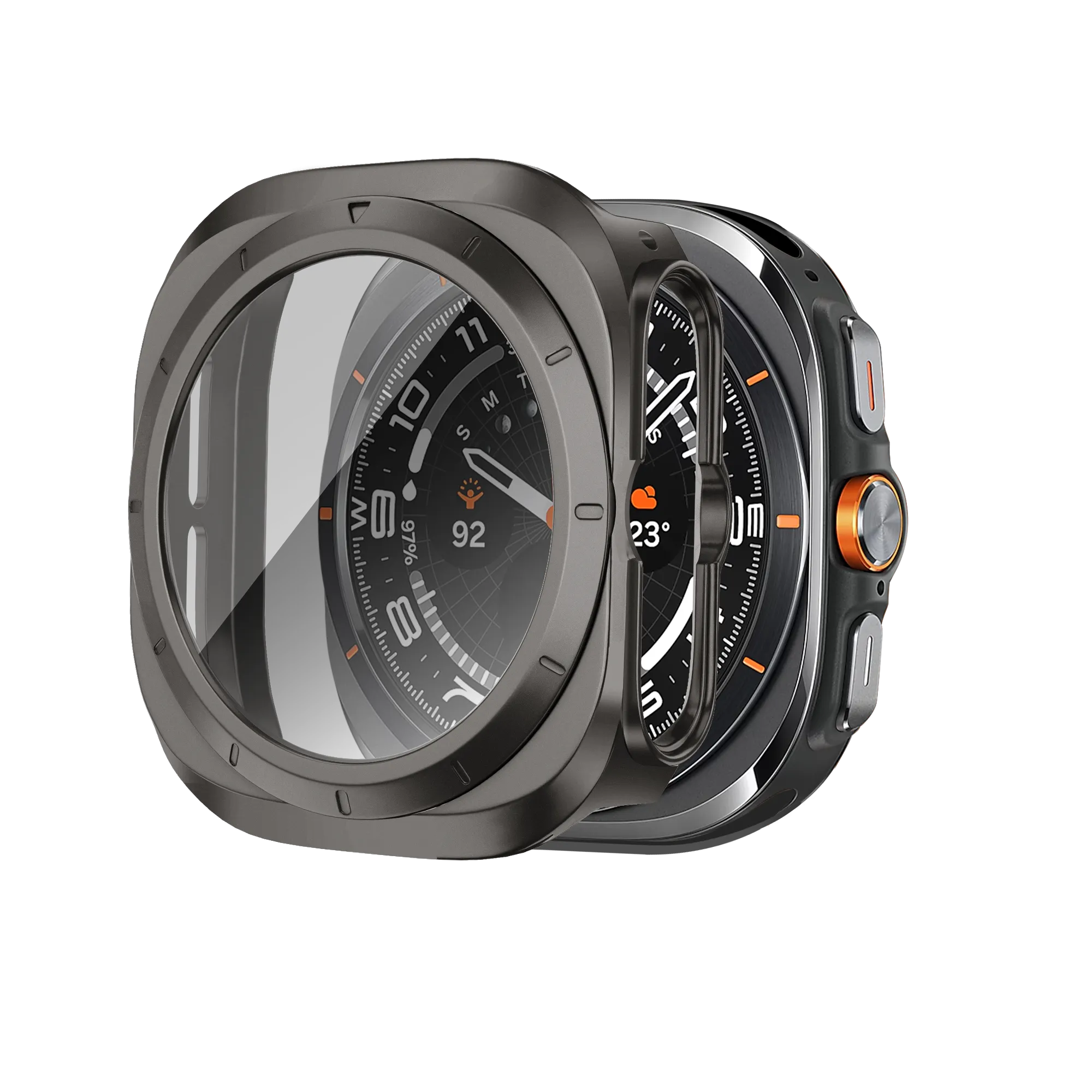 Cycling gear Bandz Samsung Galaxy Watch Ultra PC Case with Glass (Titanium Grey)