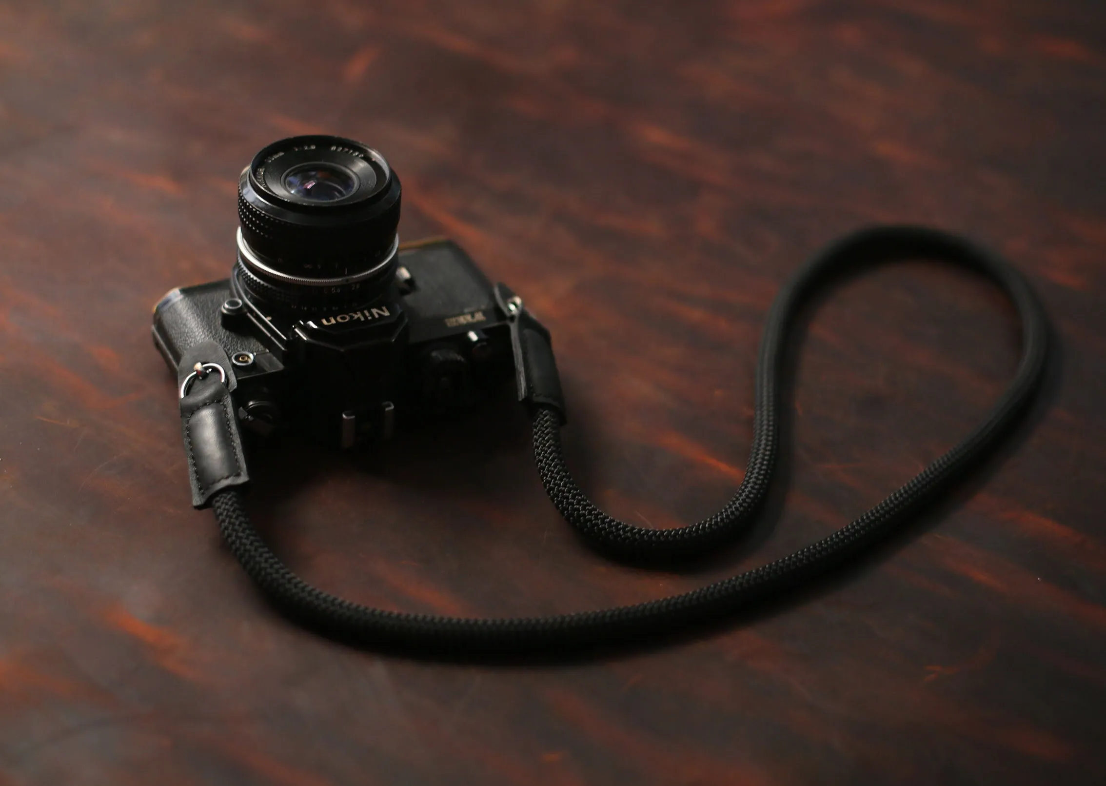 Best Handmade Camera Neck Strap Climbing Rope Black@Windmup.com Minimalist Look Adjustable Lanyard