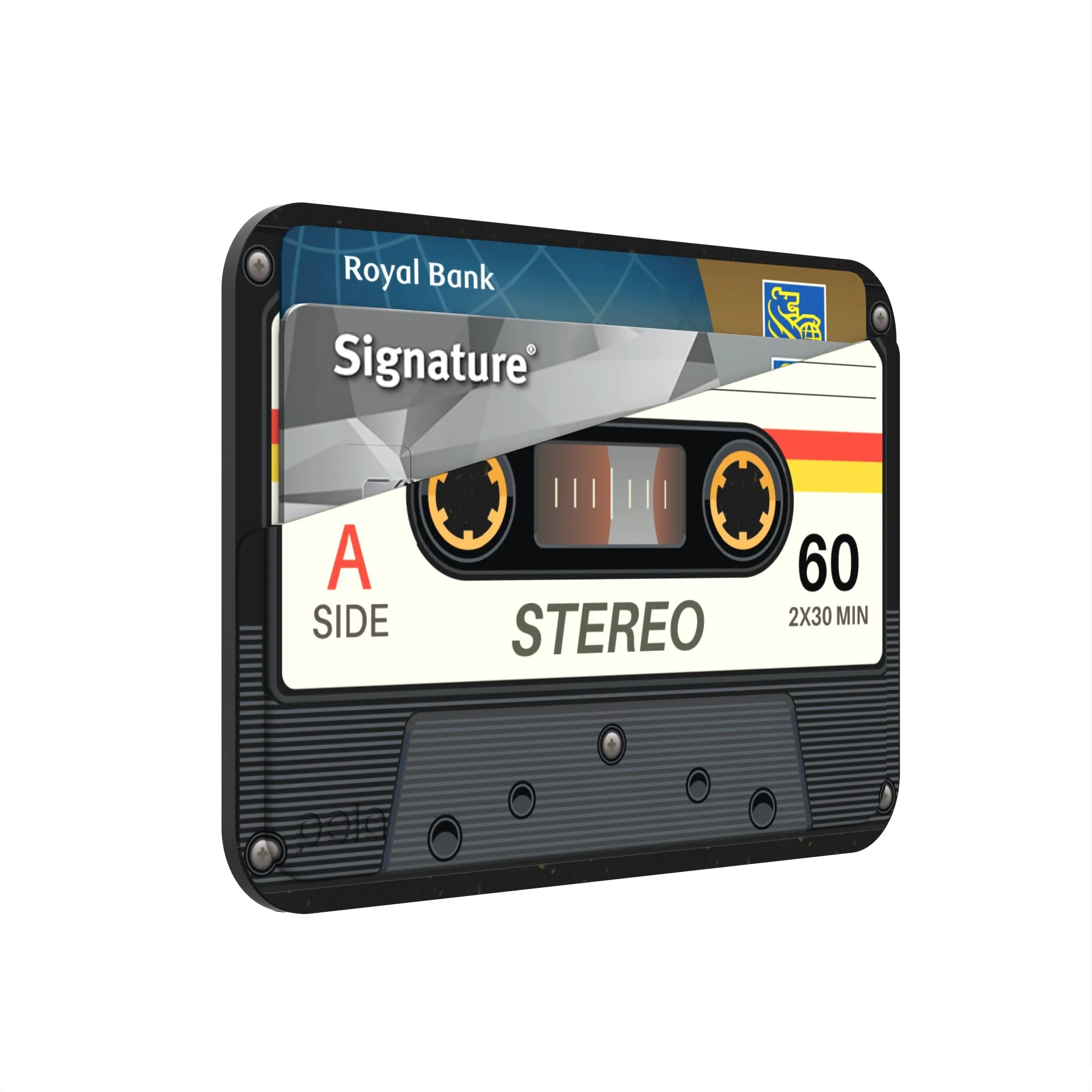 Elegant Minimalist Black Cassette Mini Wallet