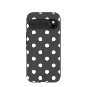 Black Polka Confetti Google Pixel 10/10 Pro Case Durable Detail