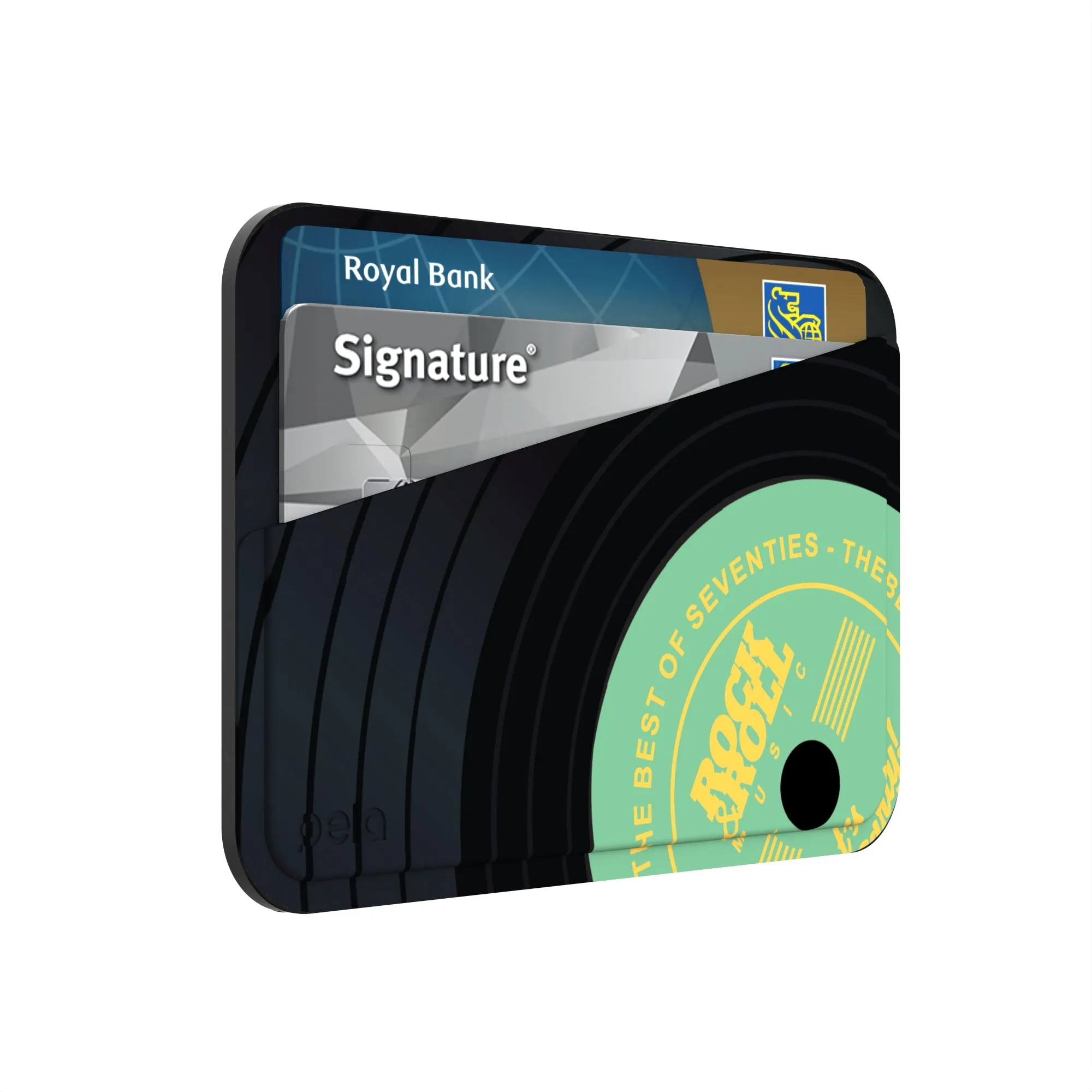 Reliable Card Pocket Black Vinyl Vibes Mini Wallet