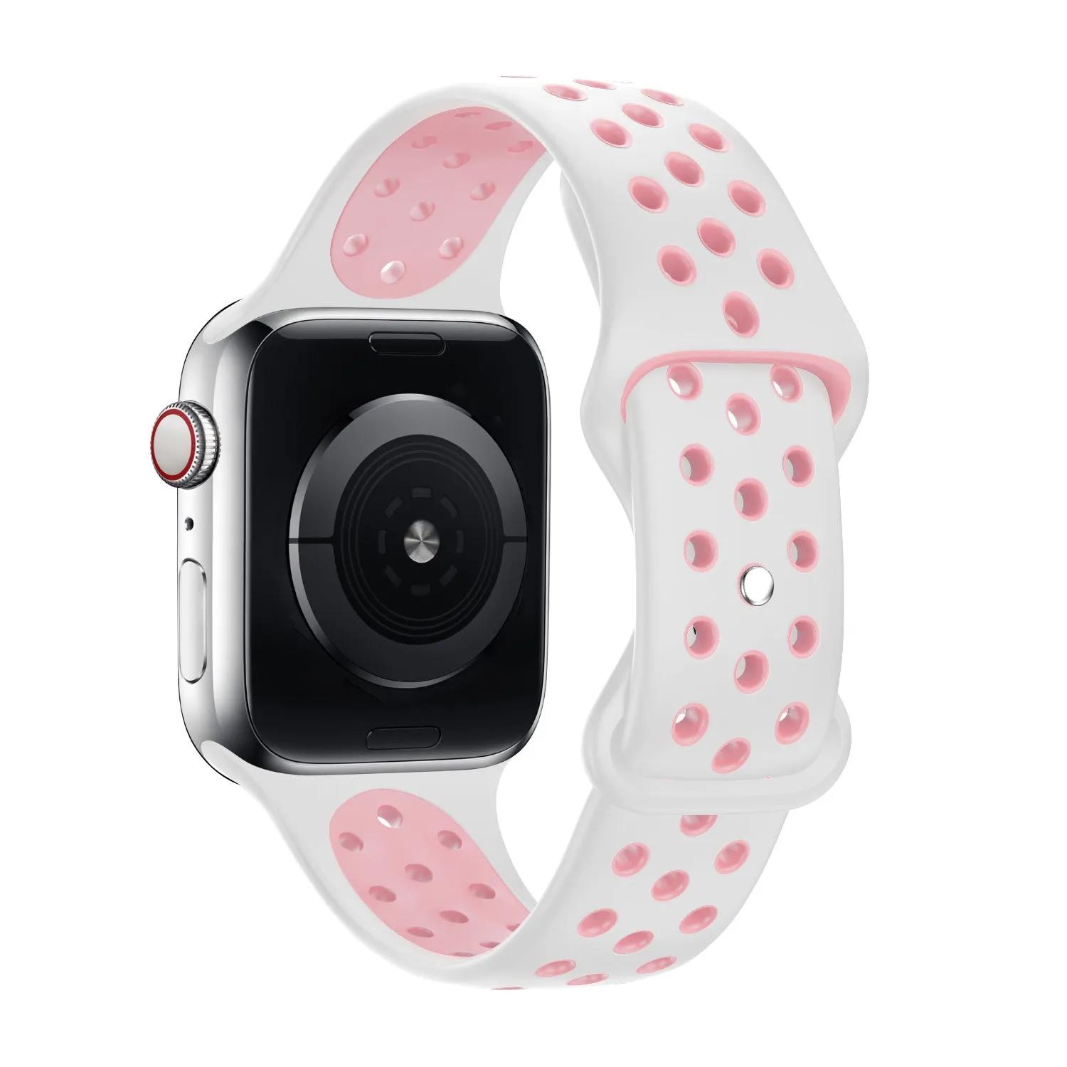 Apple Watch Sport Strap Classic (White/Pink) Elegant Smart Look Trendy Look