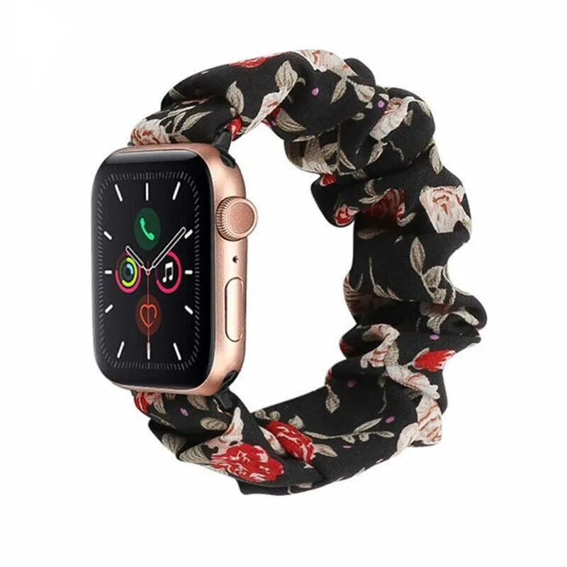 Apple Watch Scrunchie Strap (Flowers) Color Variety Fashion Appeal