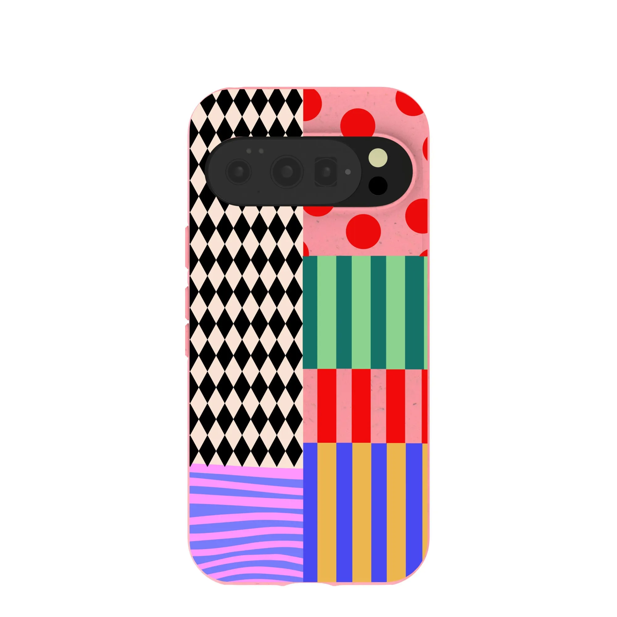 Full Coverage Bubblegum Pink Juggling Colors Google Pixel 10/10 Pro Case