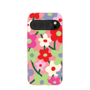 Bubblegum Pink Poppy Flora Google Pixel 10/10 Pro Case Shockproof Edge Luxury Accent