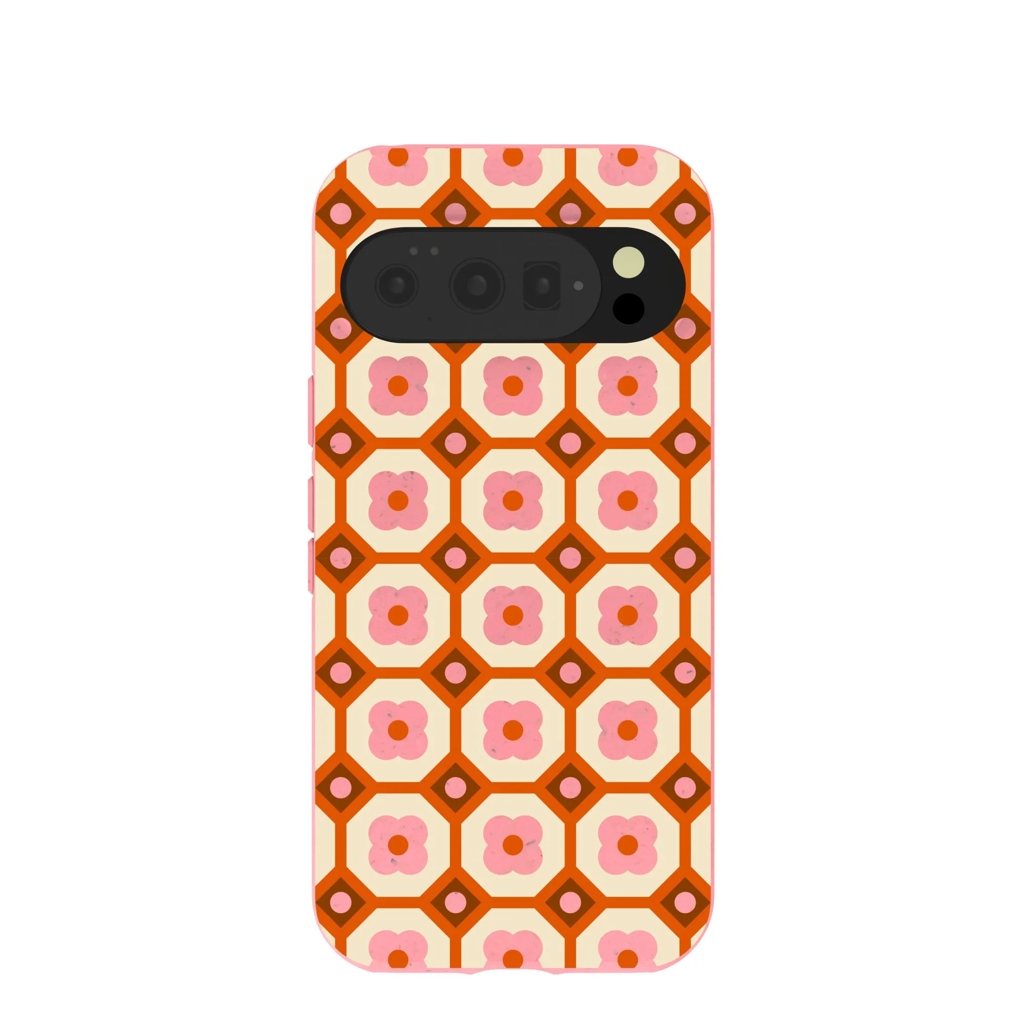 Bubblegum Pink Retro Tiles Google Pixel 10/10 Pro Case Luxury Pattern