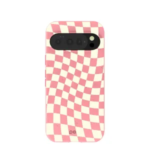 Bubblegum Pink Warped Checkers Google Pixel 10/10 Pro Case Handheld device