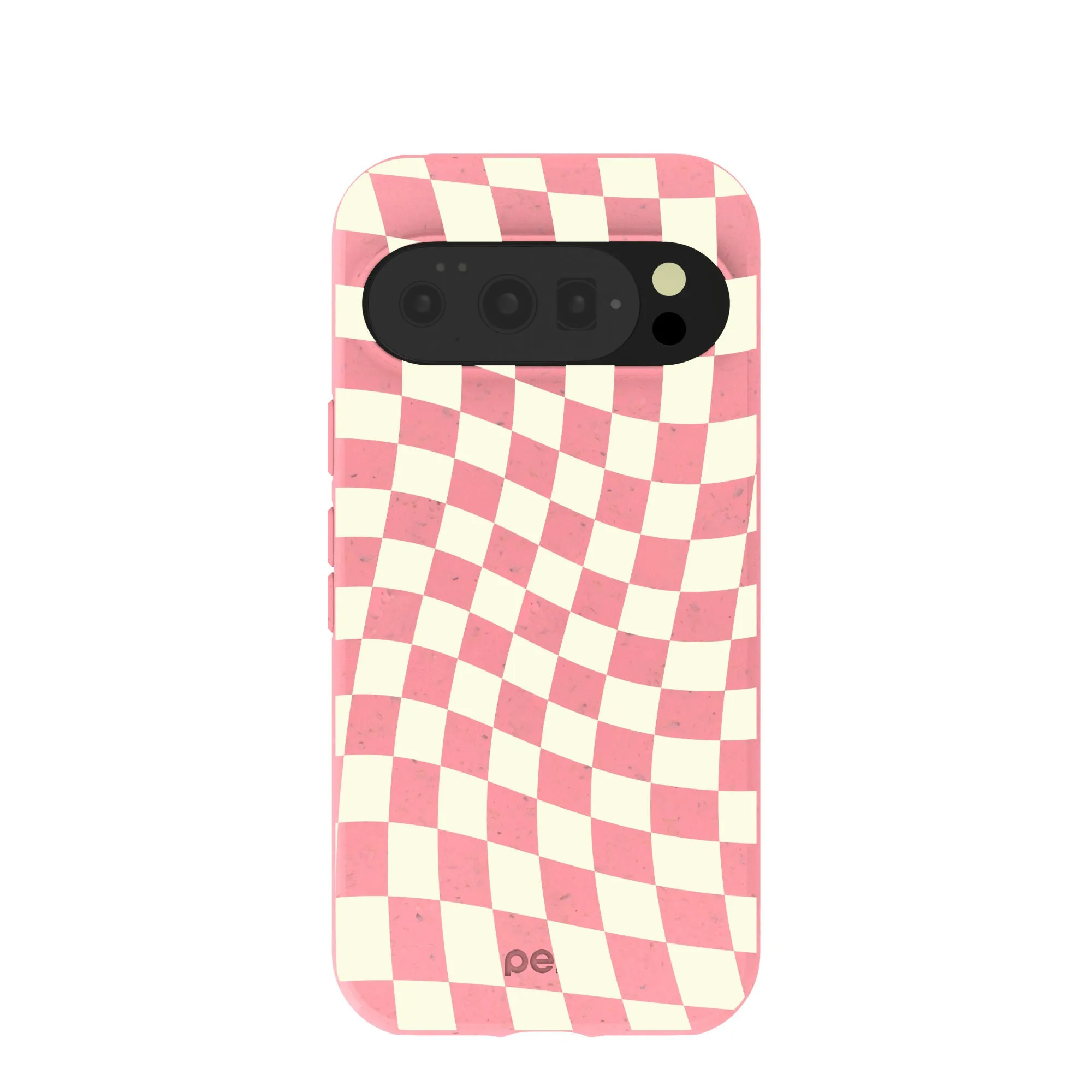 Bubblegum Pink Warped Checkers Google Pixel 10/10 Pro Case Handheld device