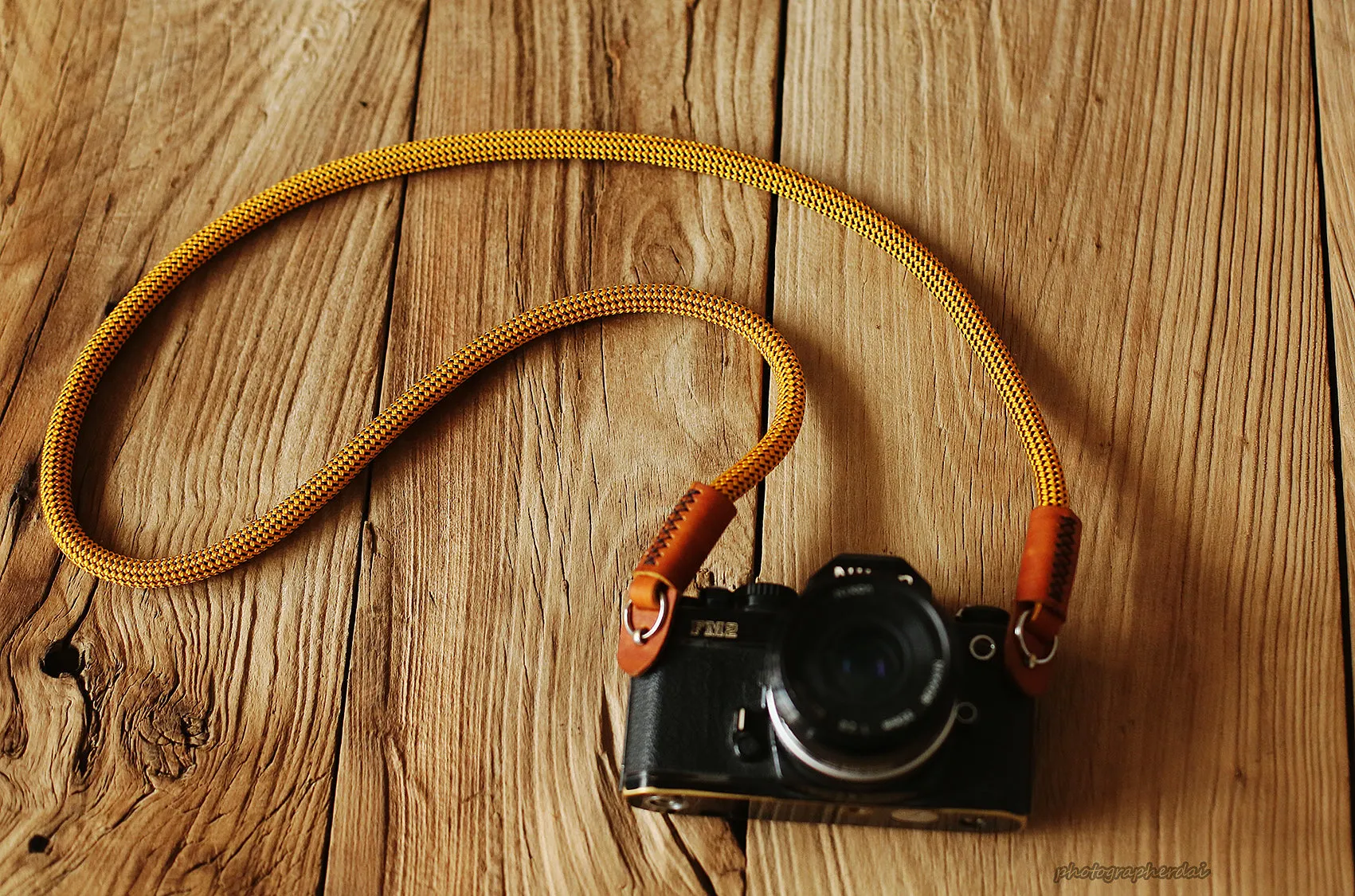 Camera neck shoulder strap handmade gold climbing rope B type | windmup.com Breathable