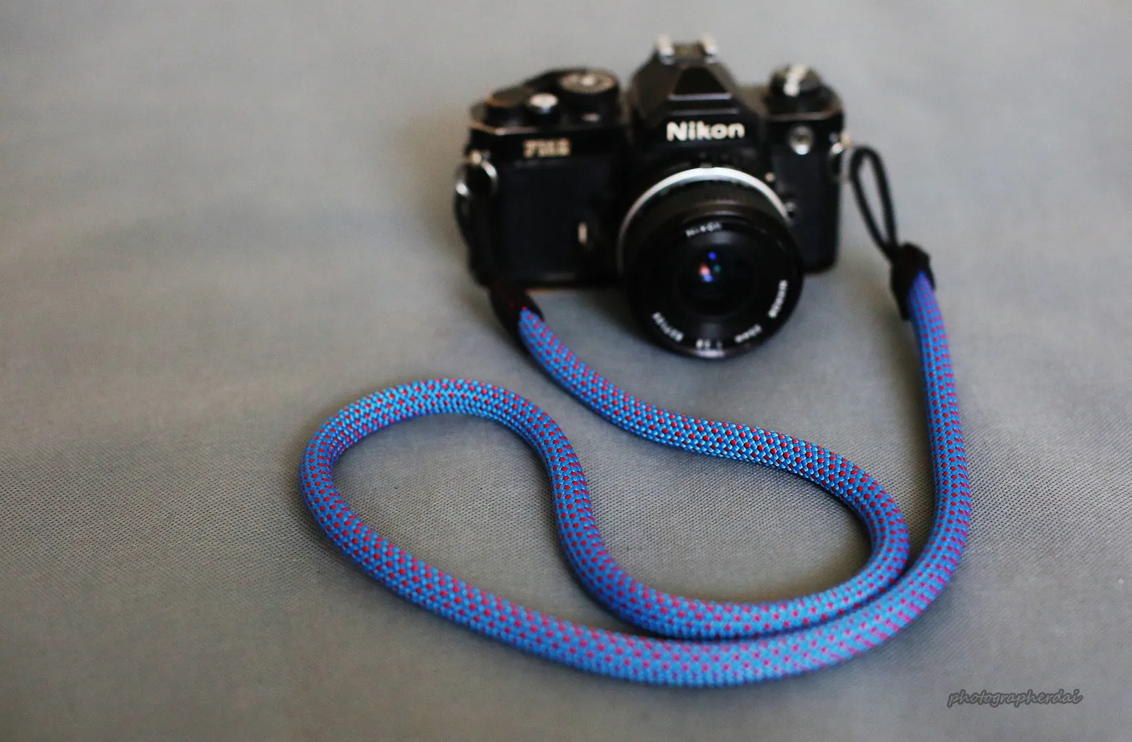 Camera Strap Handmade Agile Sky Blue Climbing Rope &Windmup.com Flexible Band Minimalist Accessory