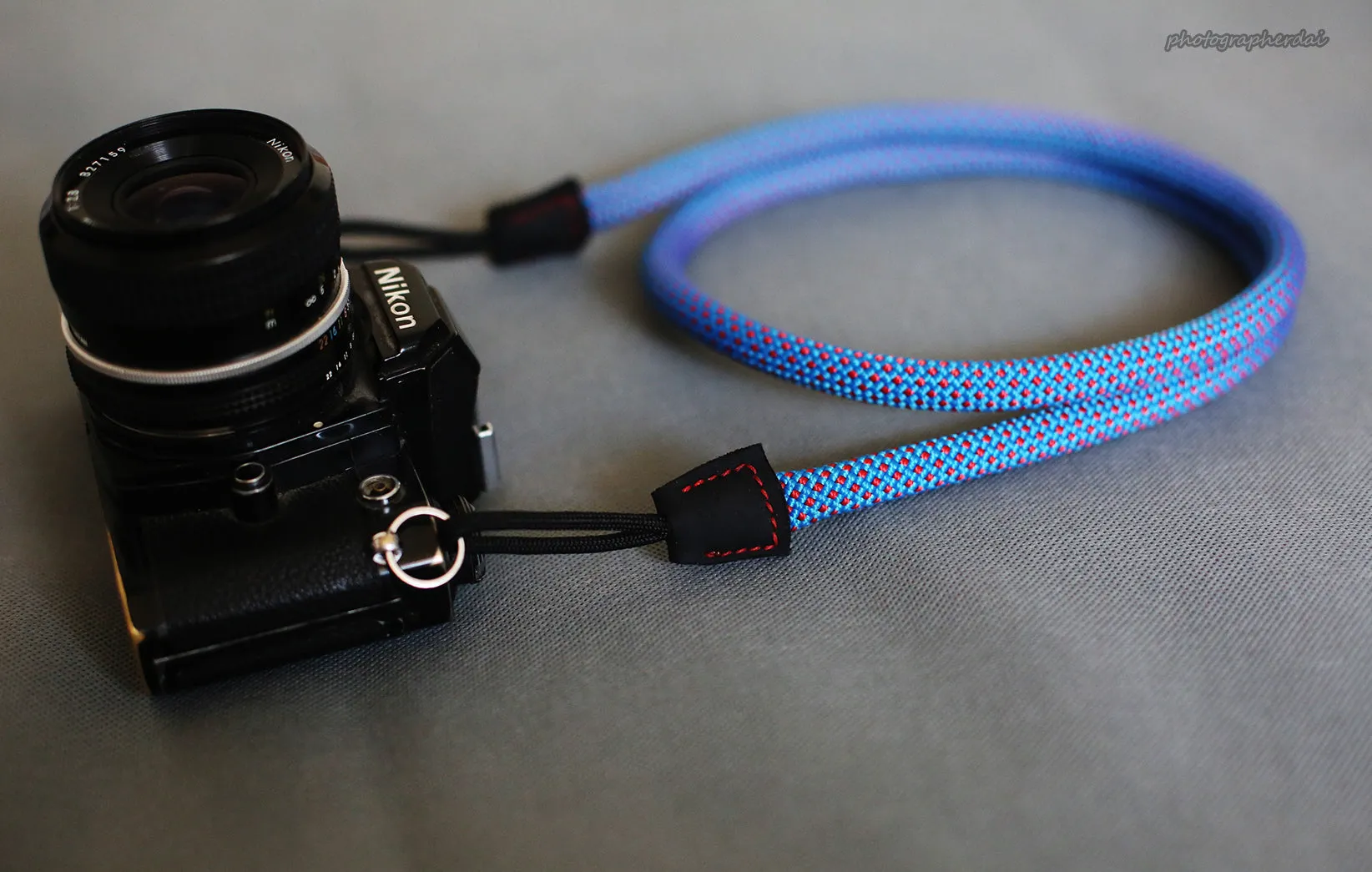 Camera Strap Handmade Agile Sky Blue Climbing Rope &Windmup.com Foldable Strap