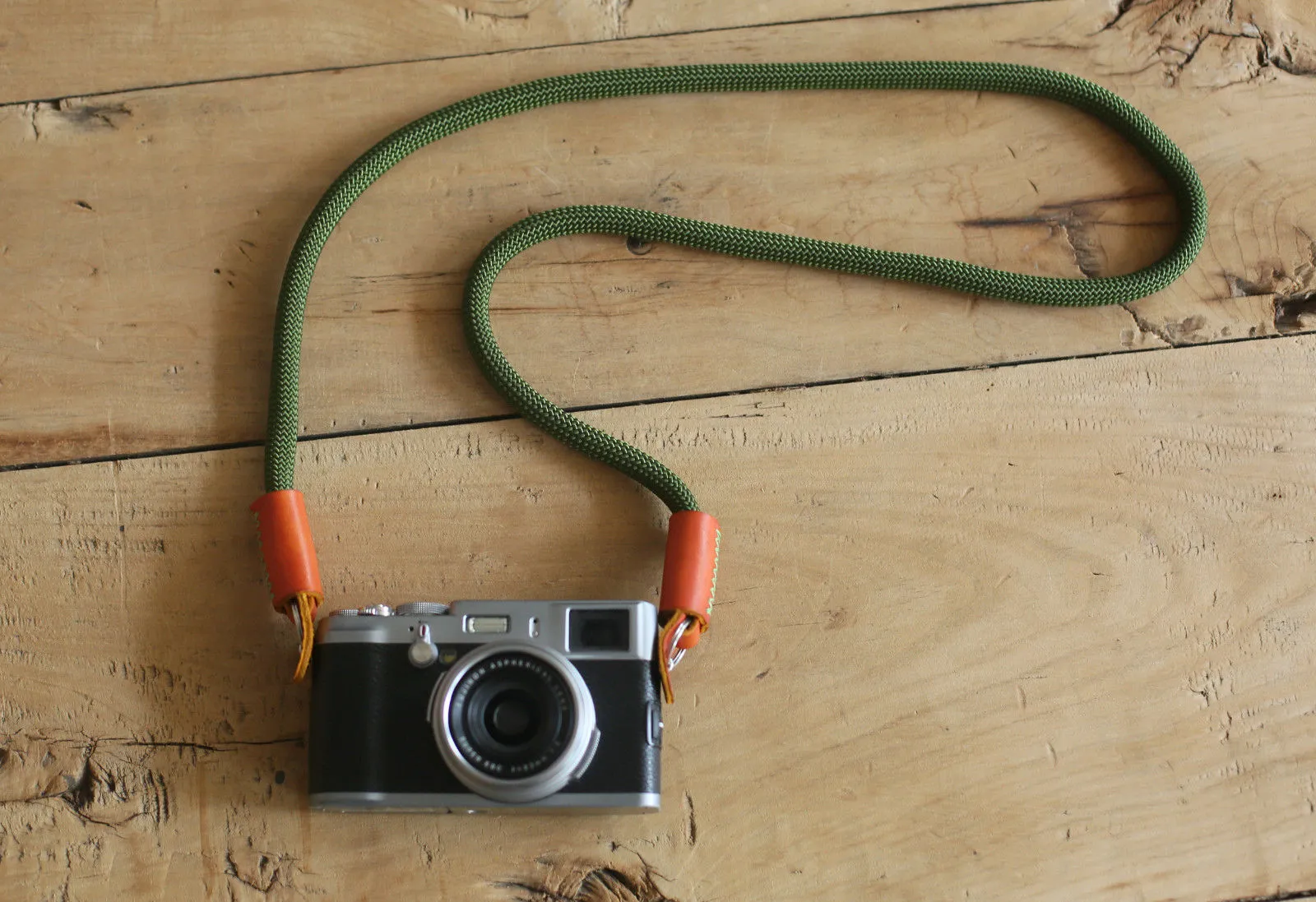Phone Holder Strap Phone Adult Camera Strap Handmade Army green Climbing Rope yellow brown leather&Windmup.com