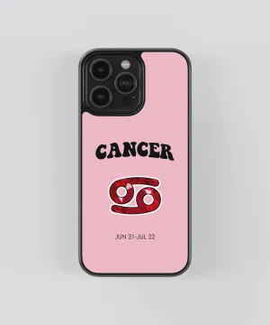 Luxury Texture Finish Durable Texture Build Cancer Zodiac Sign Glass Phone Case Cover