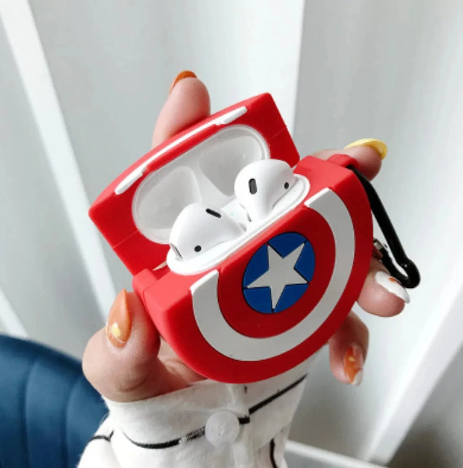 CAPTAIN SHIELD SILICONE AIRPODS CASE COVER FOR AIRPODS PRO AND AIRPODS 1/2 elegant anti impact protector Slim Form Design