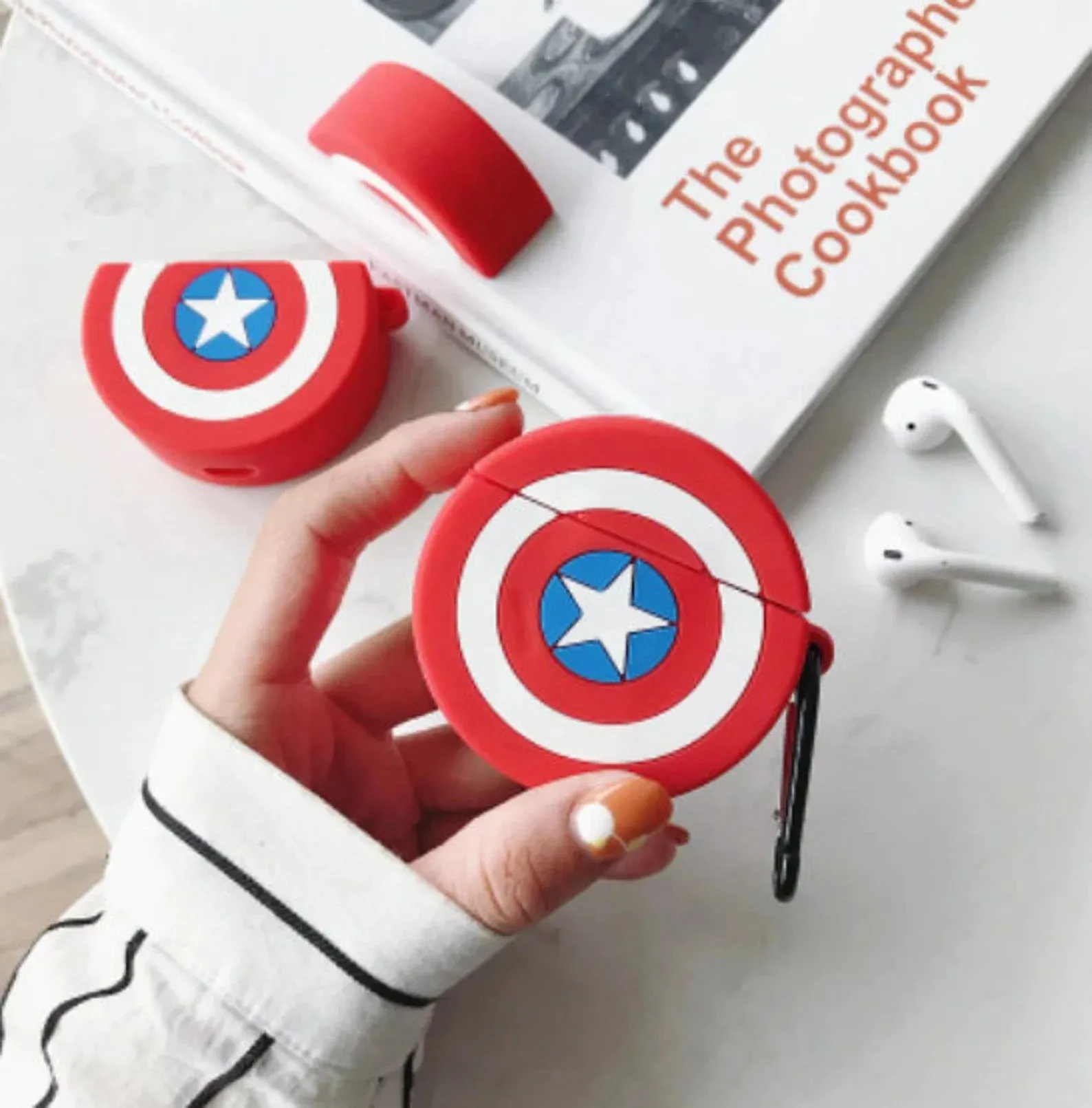CAPTAIN SHIELD SILICONE AIRPODS CASE COVER FOR AIRPODS PRO AND AIRPODS 1/2 Minimal Rubber Organizer