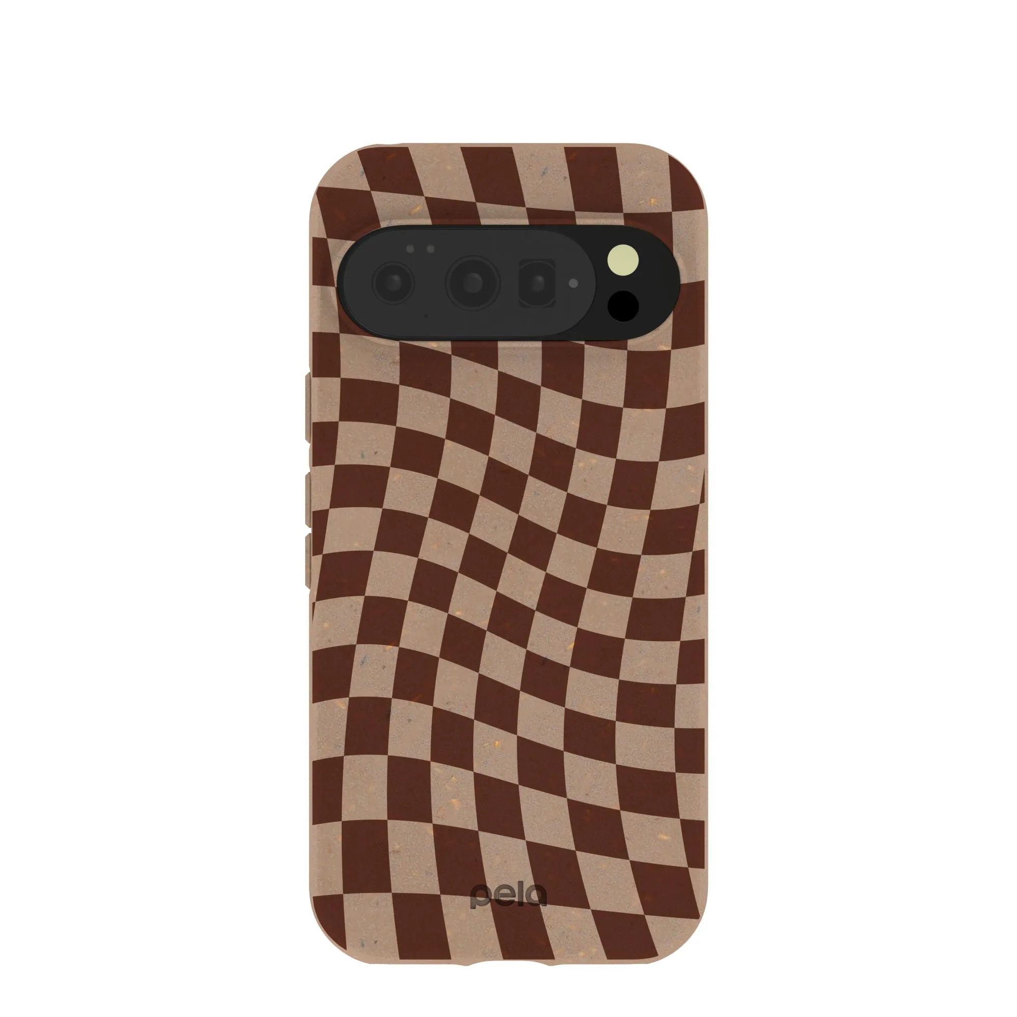 Chocolate Brown Cafe Check Google Pixel 10/10 Pro Case Hybrid Detail