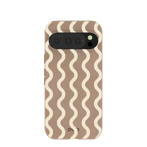 Marble Pattern Chocolate Brown Latte Waves Google Pixel 10/10 Pro Case