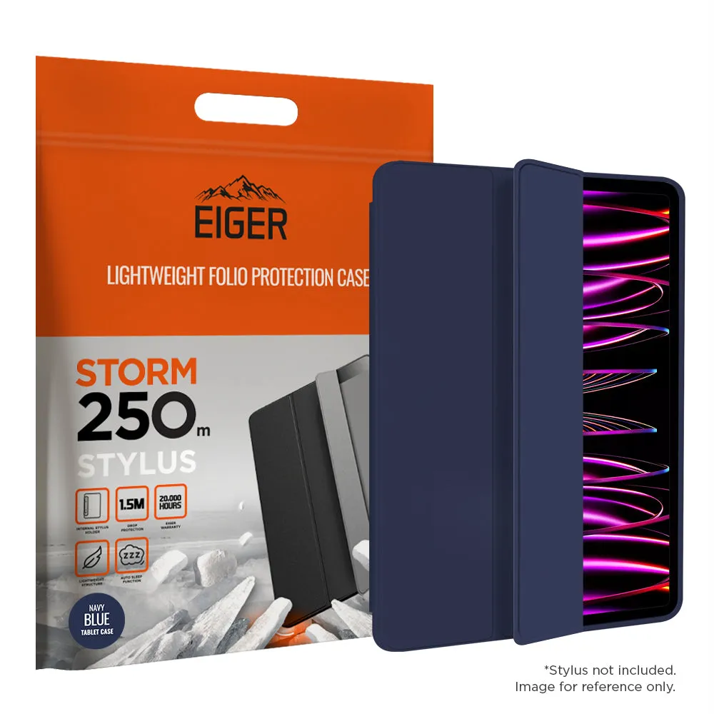 Eiger Storm 250m Stylus Case for Apple iPad Pro 11 (2021) / (2022) in Navy Blue strong edge bumper Tablet Armor Pro Guard