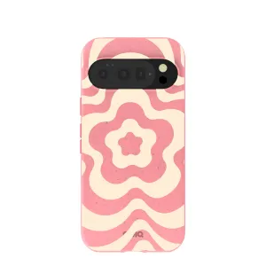 Bubblegum Pink Morning Flower Google Pixel 10/10 Pro Case Hybrid Grip Finish