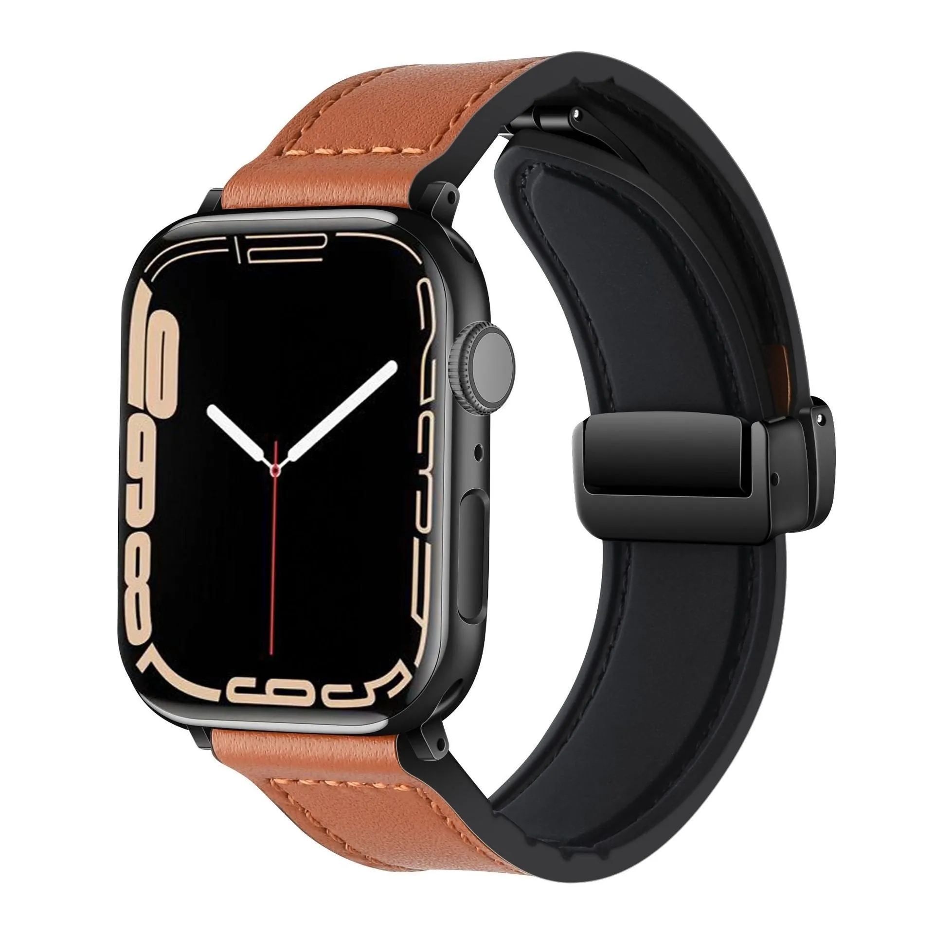All Day Durability Soft Flexible Design Apple Watch D-Buckle Leather Strap (Brown)