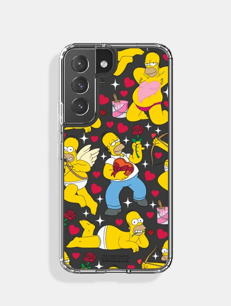 Sleek Build Hybrid Surface Layer The Simpsons Romantic Homer Android Case