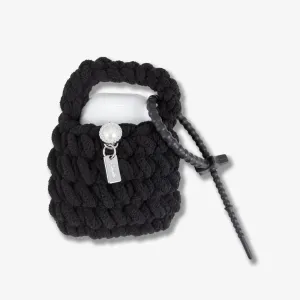 Knit Earbud / AirPods? Pouch - Black for active lifestyle matte anti dust coating