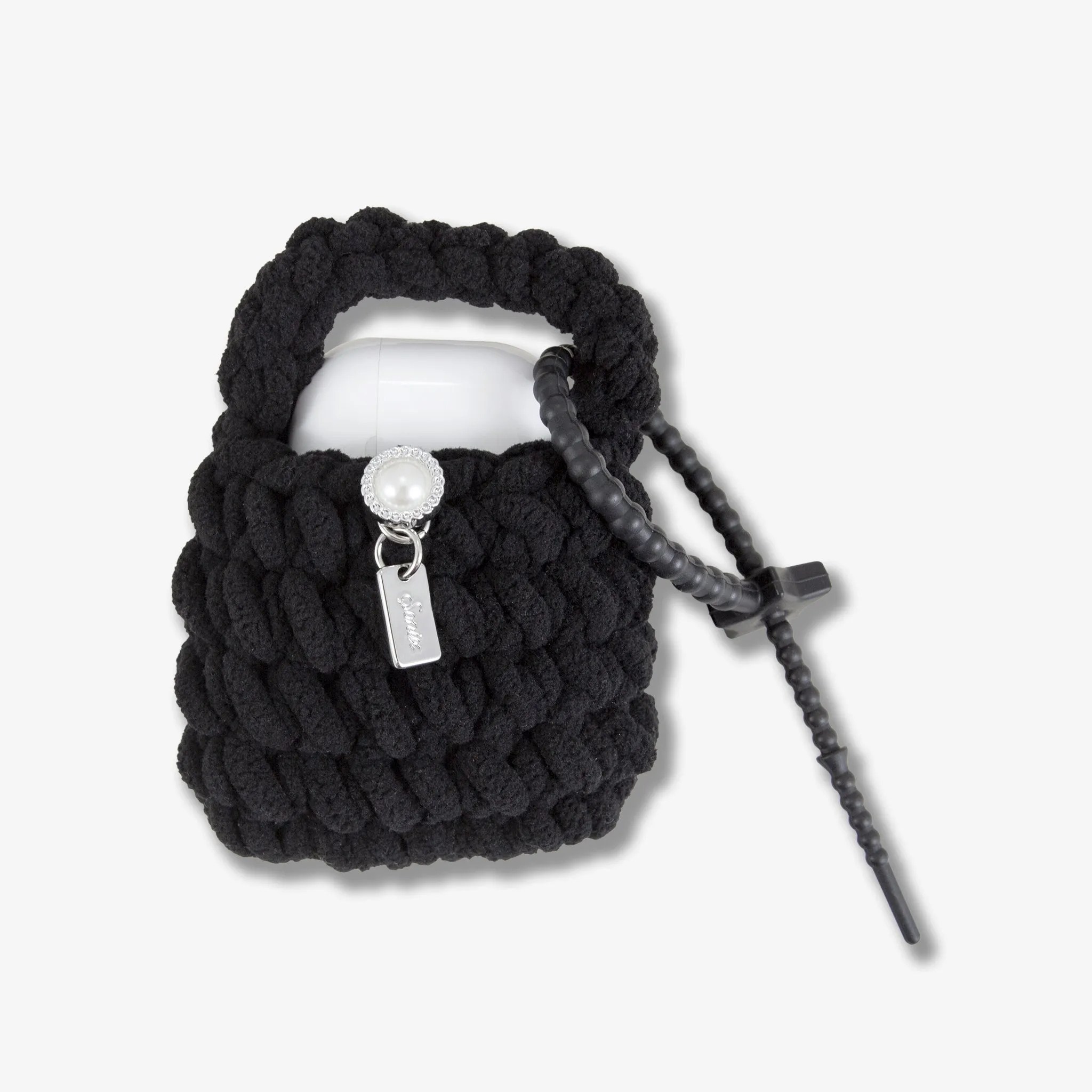 Knit Earbud / AirPods? Pouch - Black for active lifestyle matte anti dust coating