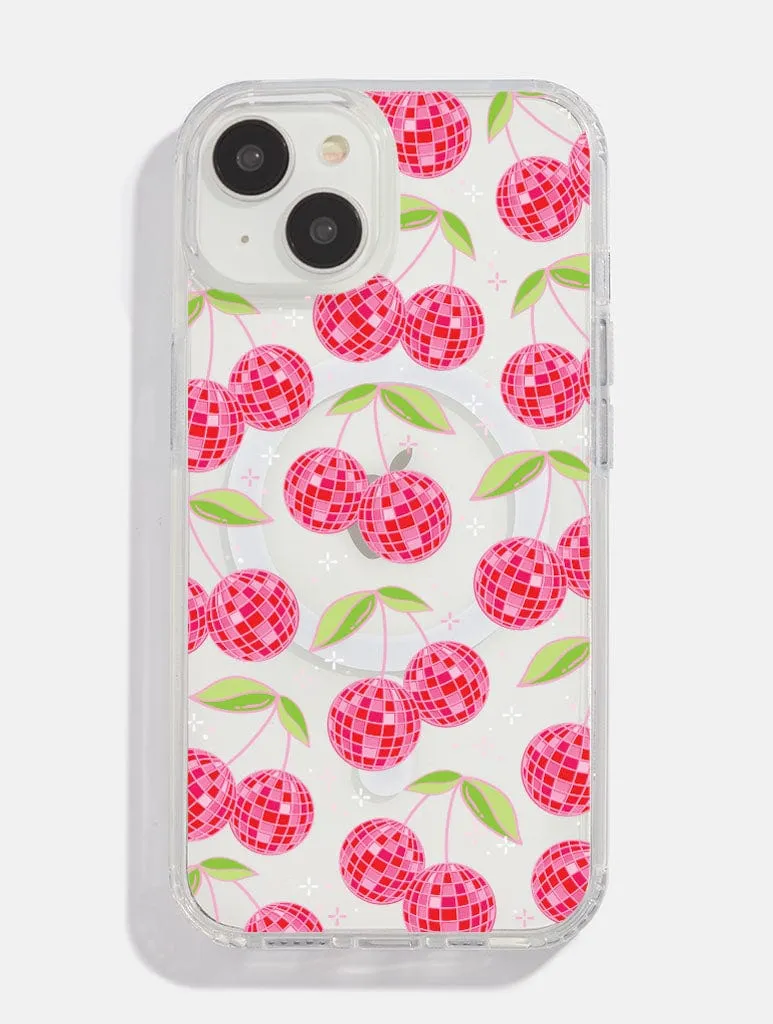 Chic Accessory Soft Pattern Layer Disco Cherries Red MagSafe iPhone Case
