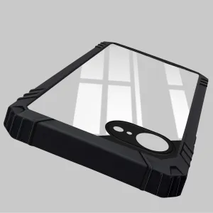 For Apple iPhone 16e Back Cover Case (Ultimate Shockproof Bumpers | Anti Yellow | Rugged Armor | Hybrid PC | Black ) Gloss Layer Rugged Edge