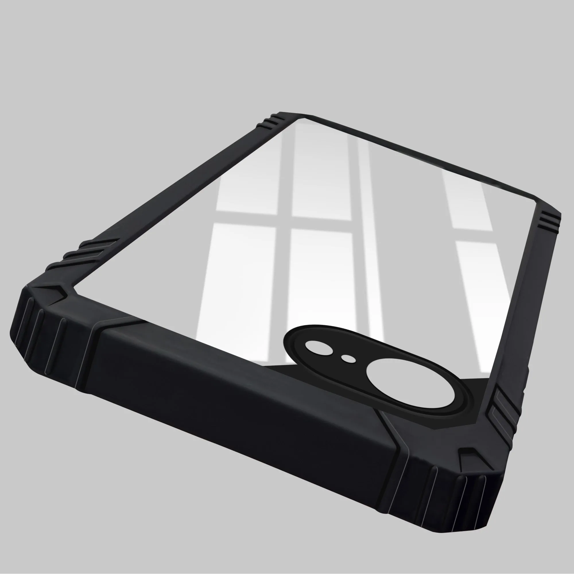 For Apple iPhone 16e Back Cover Case (Ultimate Shockproof Bumpers | Anti Yellow | Rugged Armor | Hybrid PC | Black ) Gloss Layer Rugged Edge