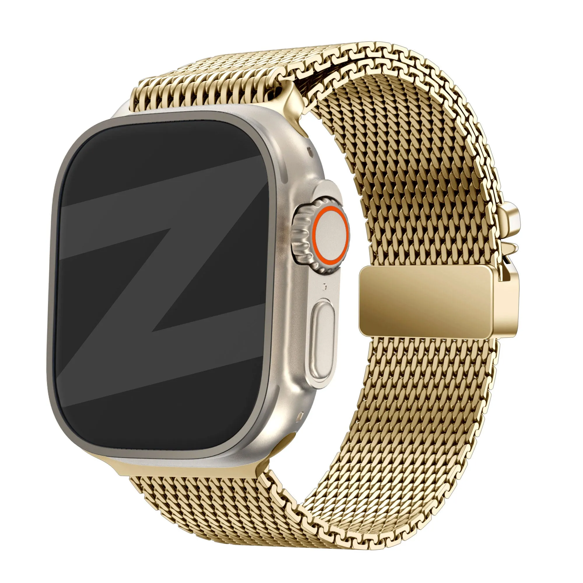 Bandz Apple Watch Milanese Loop Strap with P-Buckle (Gold) Comfort Fit Design