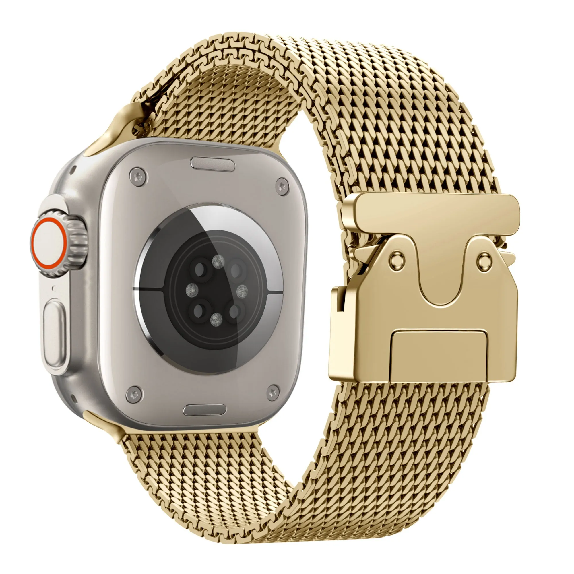 Light Comfort Bandz Apple Watch Milanese Loop Strap with P-Buckle (Gold)