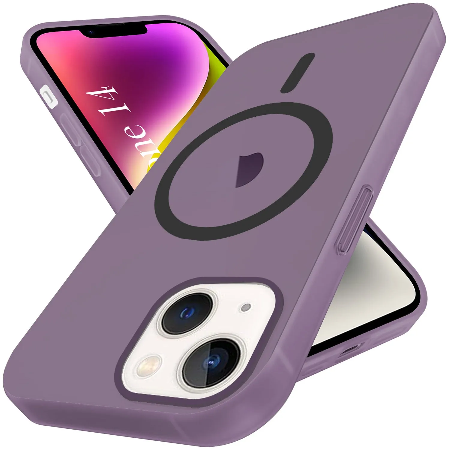 Phone Accessory Gloss Surface Layer For Apple iPhone 14 Back Cover Case (Frosted Matte Feel | MagSafe Compatible Wireless Charging | Polycarbonate Material)