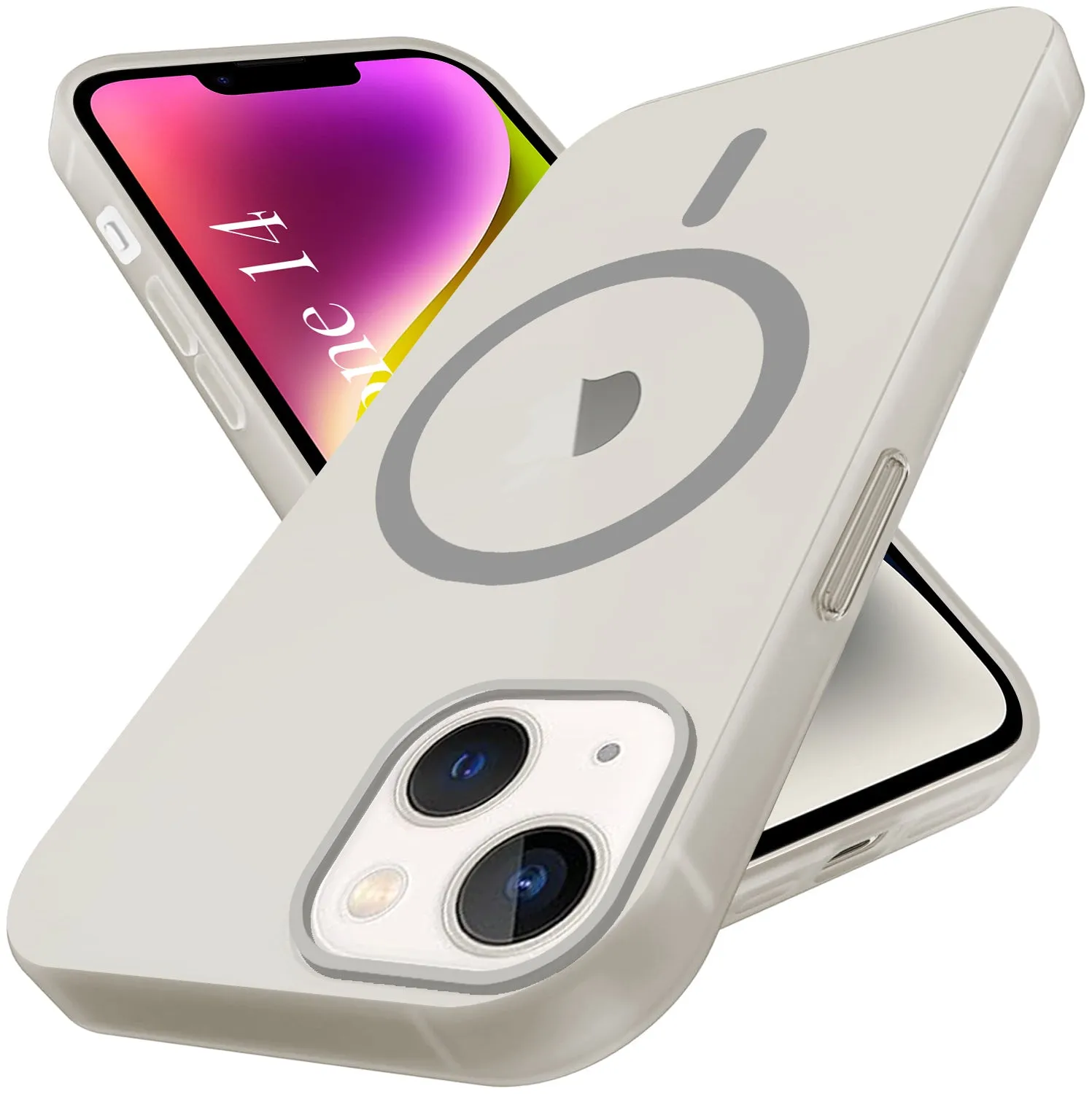 Smooth Surface Layer For Apple iPhone 14 Back Cover Case (Frosted Matte Feel | MagSafe Compatible Wireless Charging | Polycarbonate Material)