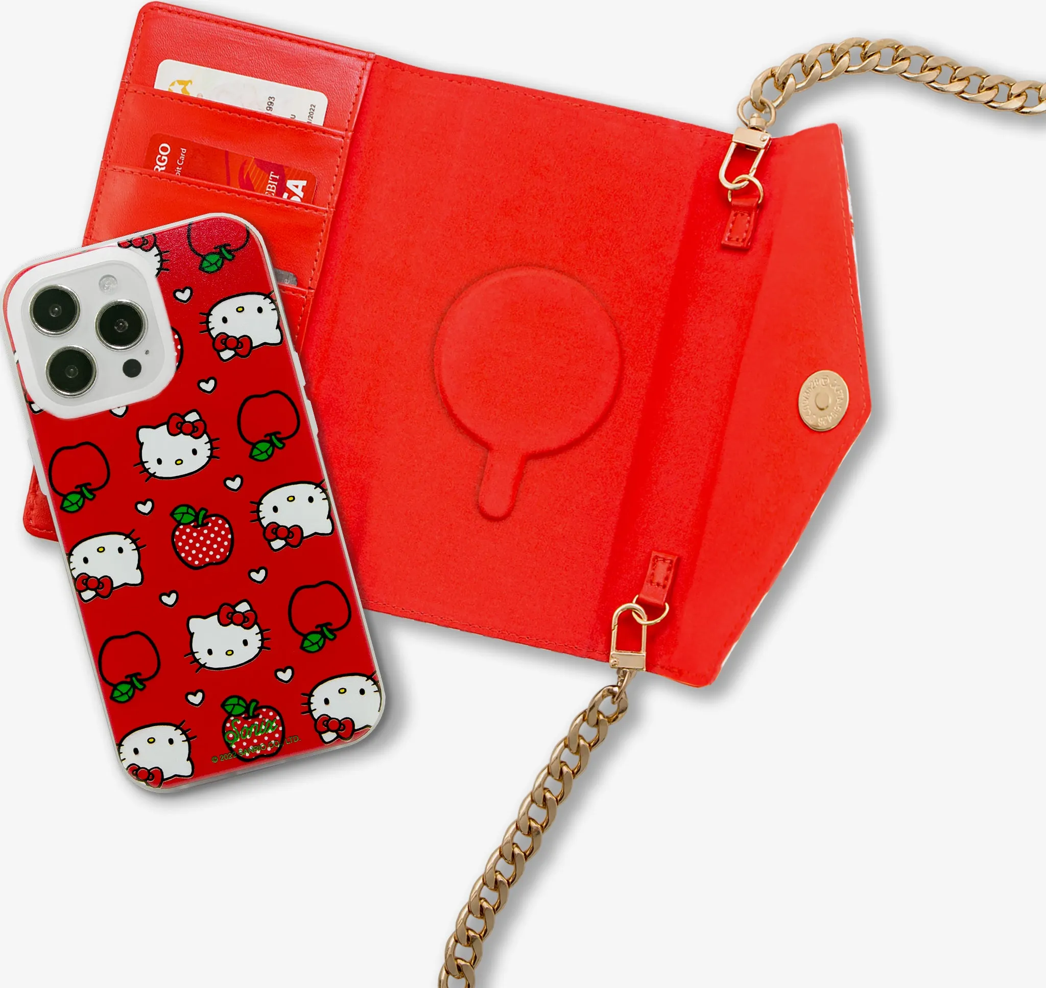 Hello Kitty Apples MagSafe? Compatible Detachable Wallet Durable Surface Design Refined Shield