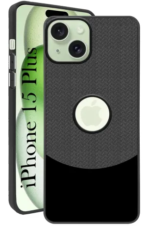 For iPhone 15 Plus Back Cover Case (Elegant PU Leather Finish | Premium Minimalist Professional | Camera Protection Bump) Minimal Feature