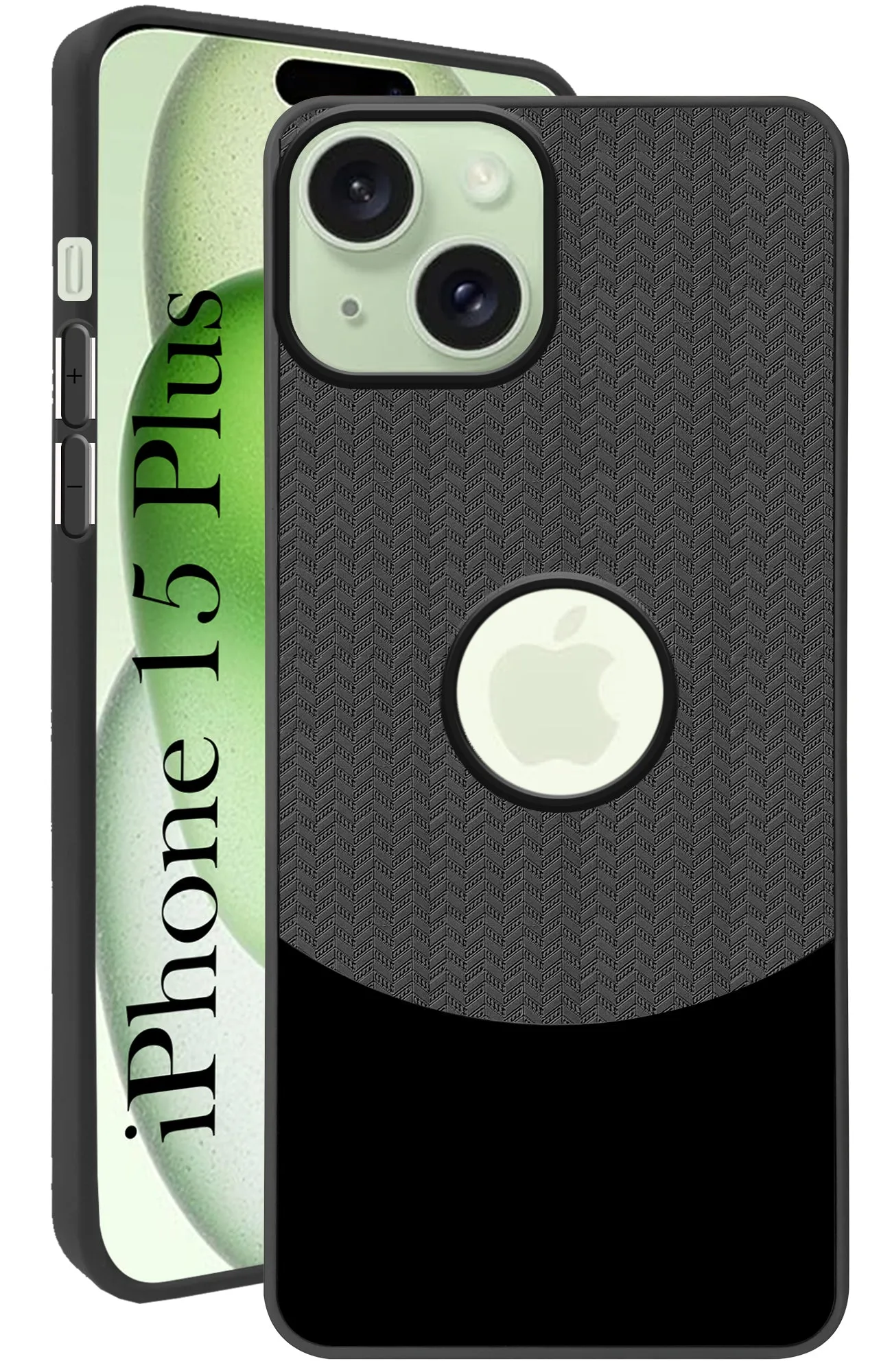 For iPhone 15 Plus Back Cover Case (Elegant PU Leather Finish | Premium Minimalist Professional | Camera Protection Bump) Minimal Feature