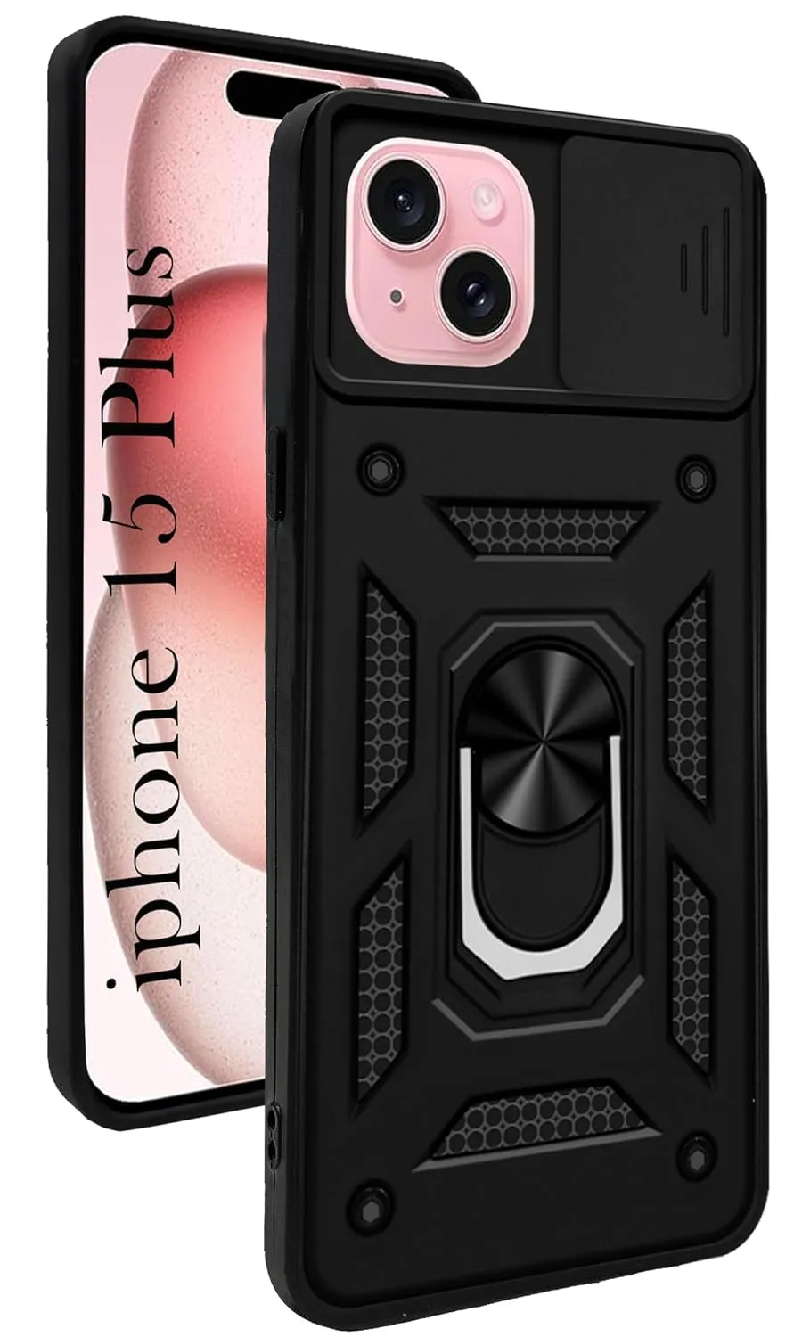 For iPhone 15 Plus Back Cover Case (Hybrid Armor Polycarbonate) Casual Design Ergonomic form
