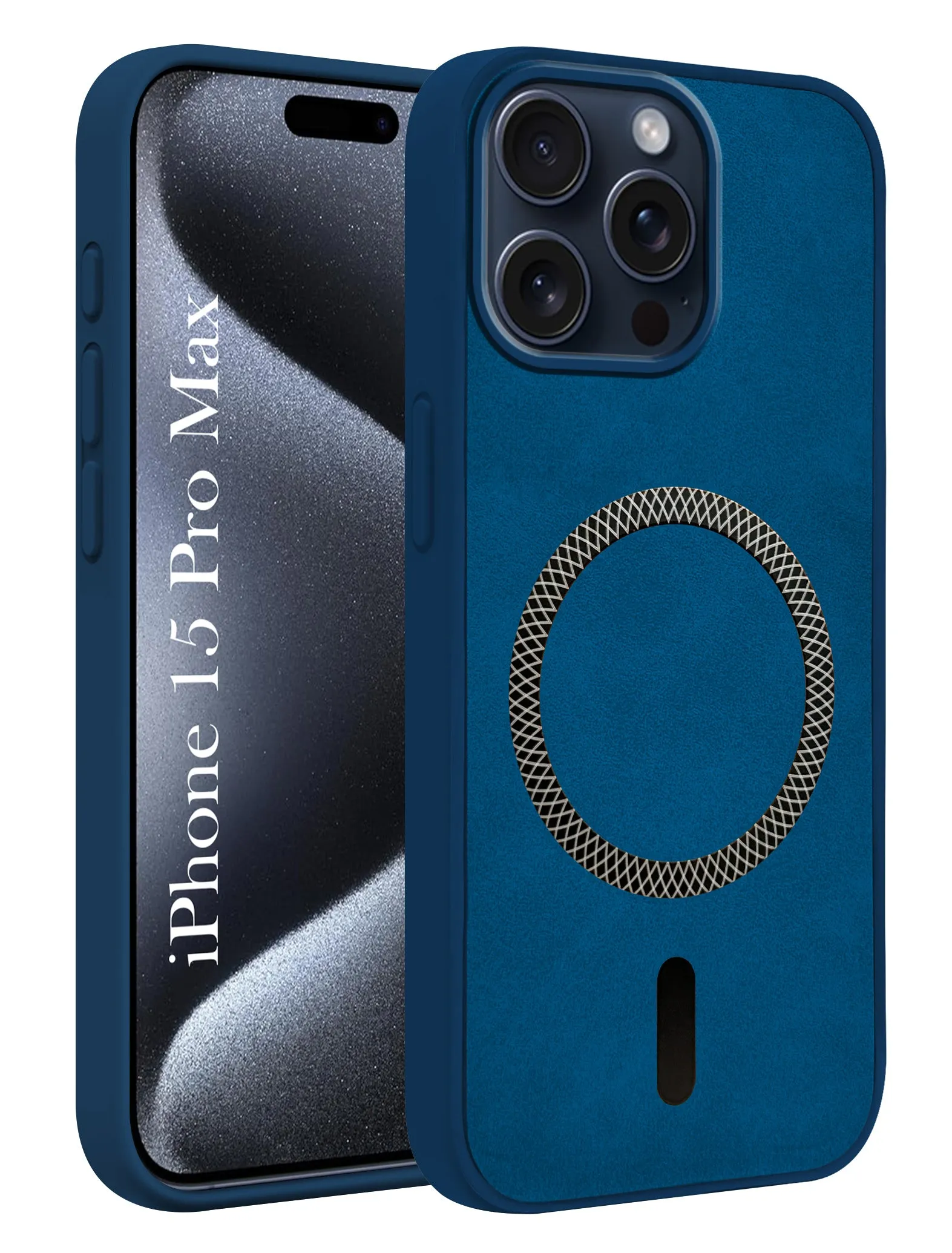 For Apple iPhone 15 Pro Max Back Cover Case (Sleek Leather Finish | MagSafe Compatible Wireless Charging | Camera Bump Protection) Soft Protection Layer