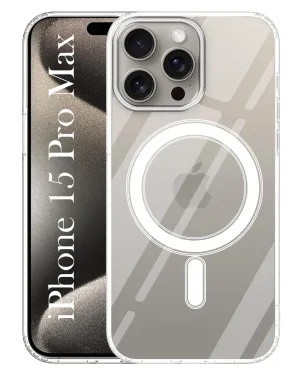 For Apple iPhone 15 Pro Max Back Cover Case ( MagSafe Compatible Wireless Charging | Hybrid Camera Bump Protection | Shockproof Polycarbonate Material) Smooth Look Texture