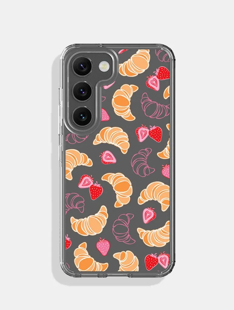 Croissants & Strawberries Android Case Strong Corners Artistic Design
